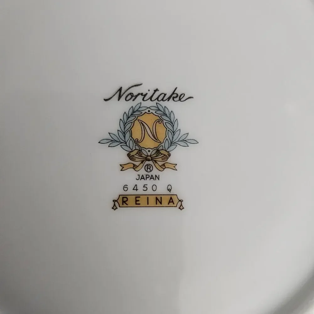 Noritake Reina 6450Q Set of 4 White Floral Dessert Plates Japan